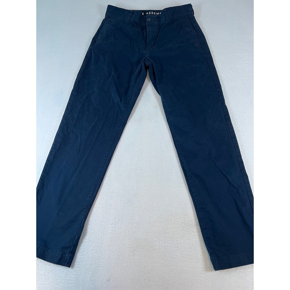 Free Assembly Everyday Chino Pants Mens 30x30 Navy Blue Tapered Stretch Chinos